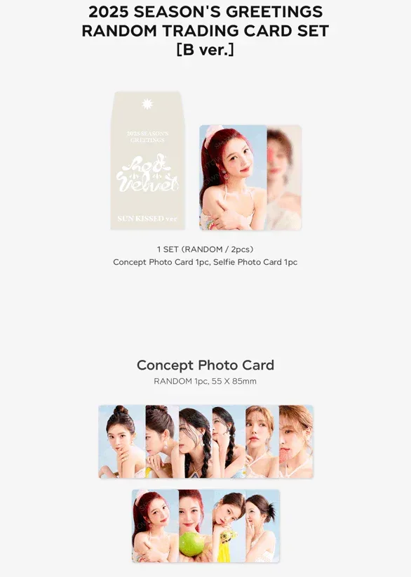 Red Velvet - [2025 SM ARTIST SEASON'S GREETINGS MD] Random Trading Cards SET (B Ver.) - Image 2