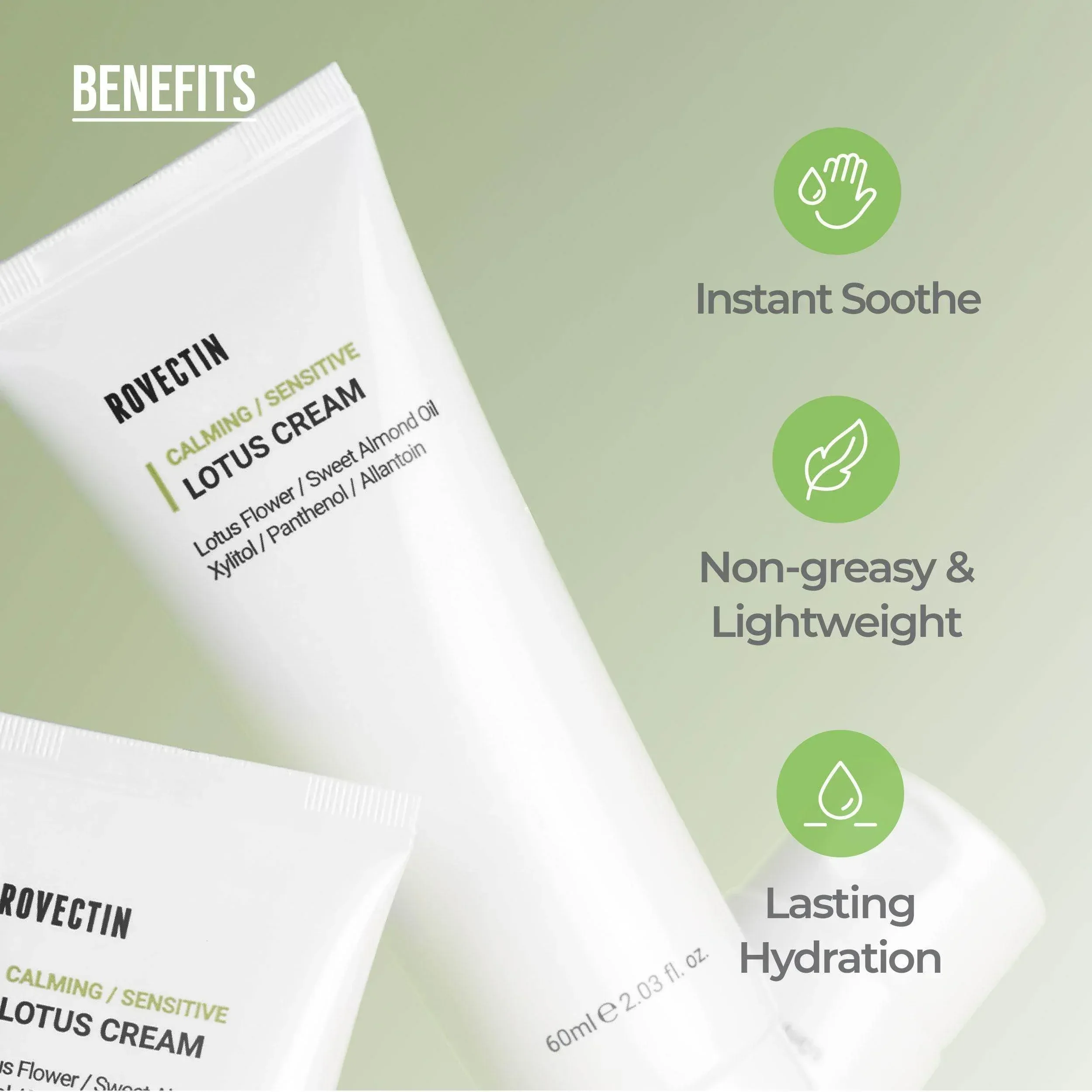 Rovectin Calming Sensitive Lotus Cream 60ml - Image 3