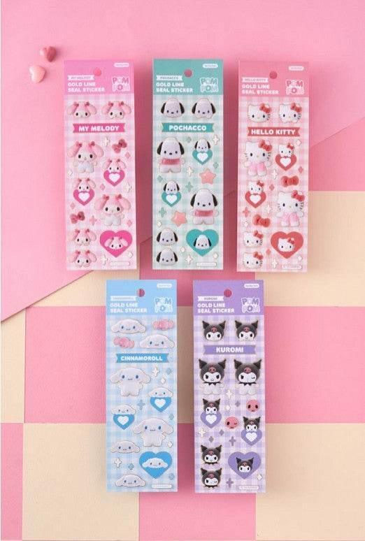 Sanrio - Gold Line Seal Sticker - 5 types - Image 2