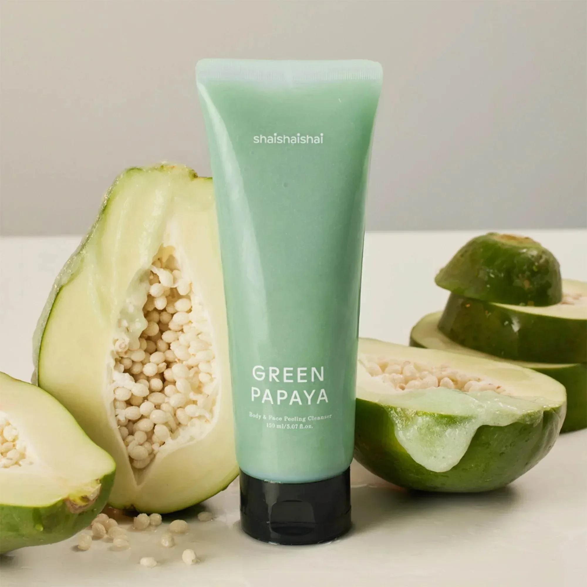Shaishaishai - Green Papaya Body & Face Peeling Cleanser 150ml - Image 2