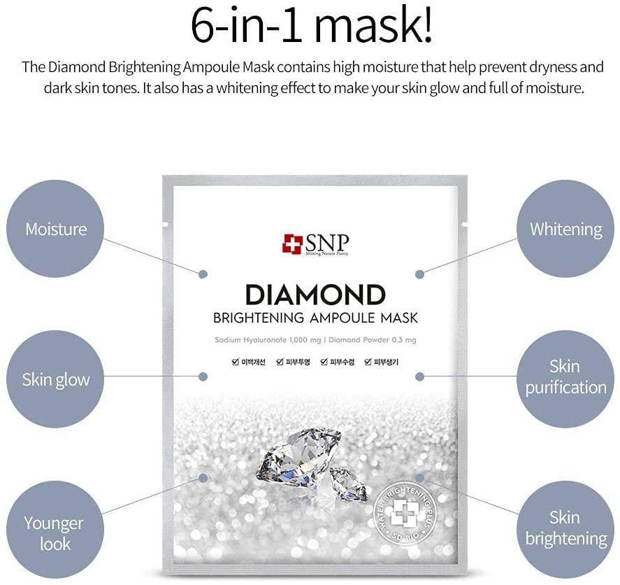 SNP - Diamond Shining Moisture Ampoule Mask 10ea - Image 4