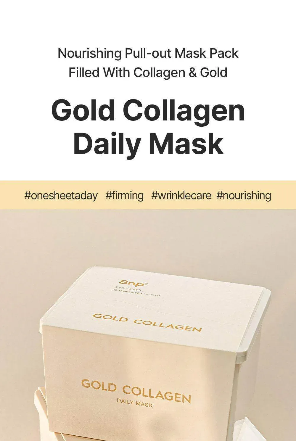 SNP - Gold Collagen Daily Mask 30ea - Image 2