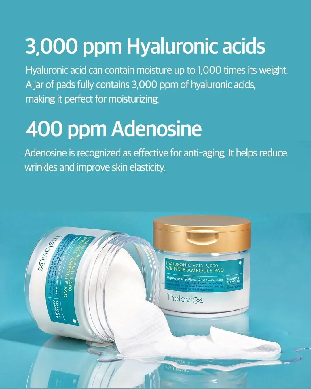Thelavicos - Hyaluronic Acid 3000 Ampoule Pad 70ea - Image 4