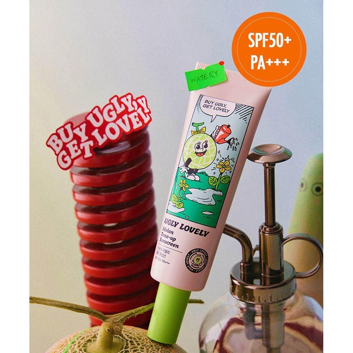 Ugly Lovely - Melon Sunscreen SPF 50+ PA+++ Tone Up 50ml - Image 3