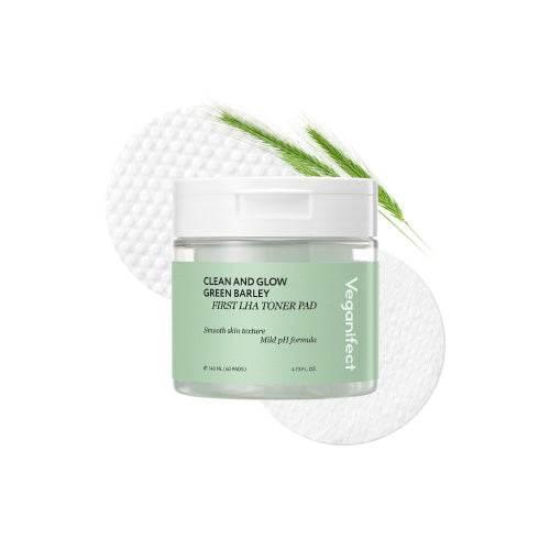 Veganifect - Clean and Glow Green Barkley First LHA Toner Pad 60ea