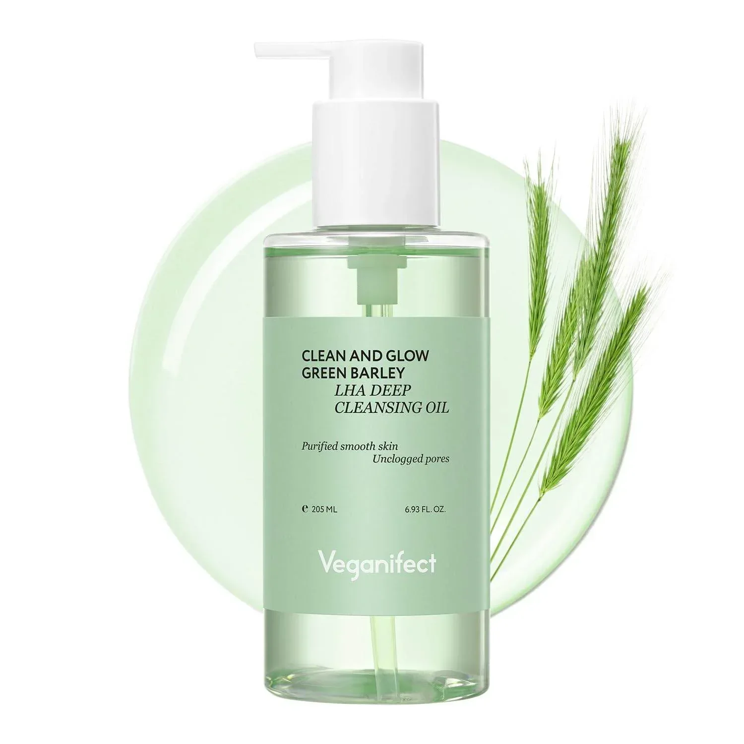 Veganifect- Clean and Glow Green Barley LHA Deep Cleansing Oil 205ml