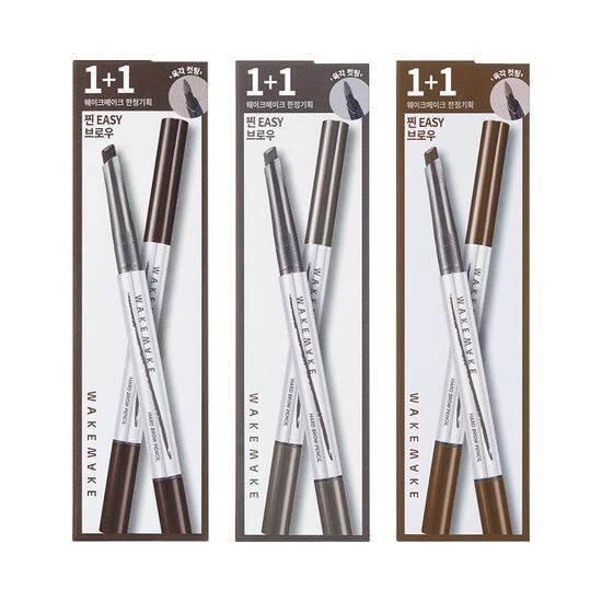 WakeMake - Natural Hard Brow Pencil 1+1 - 5 Colors