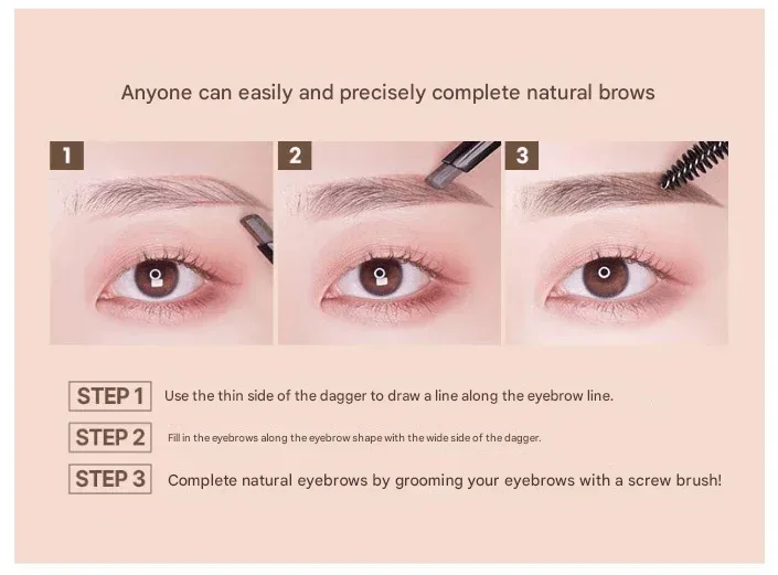 WakeMake - Natural Hard Brow Pencil 1+1 - 5 Colors - Image 2
